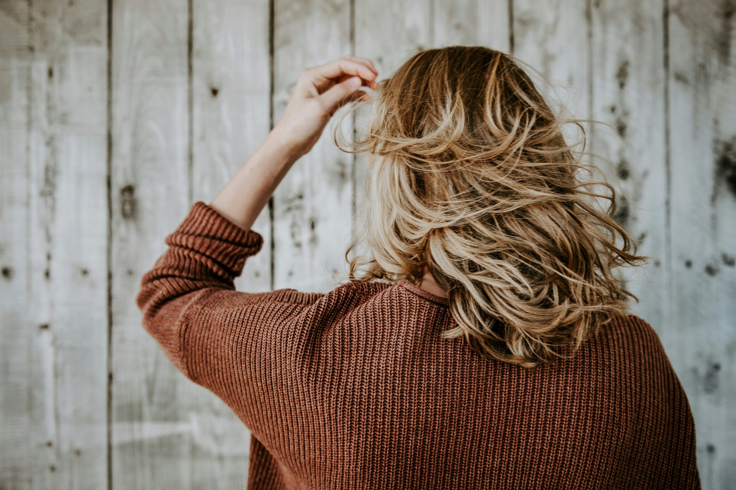 healthy hair blowing in the wind
